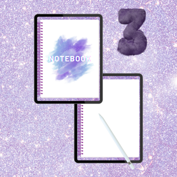 Purple Glitter Digital Notebook - Image 4