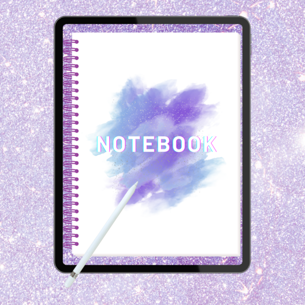 Purple Glitter Digital Notebook